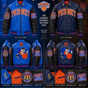 PEONEY New York Knicks Leather Bomber Jacket - Limited Edition